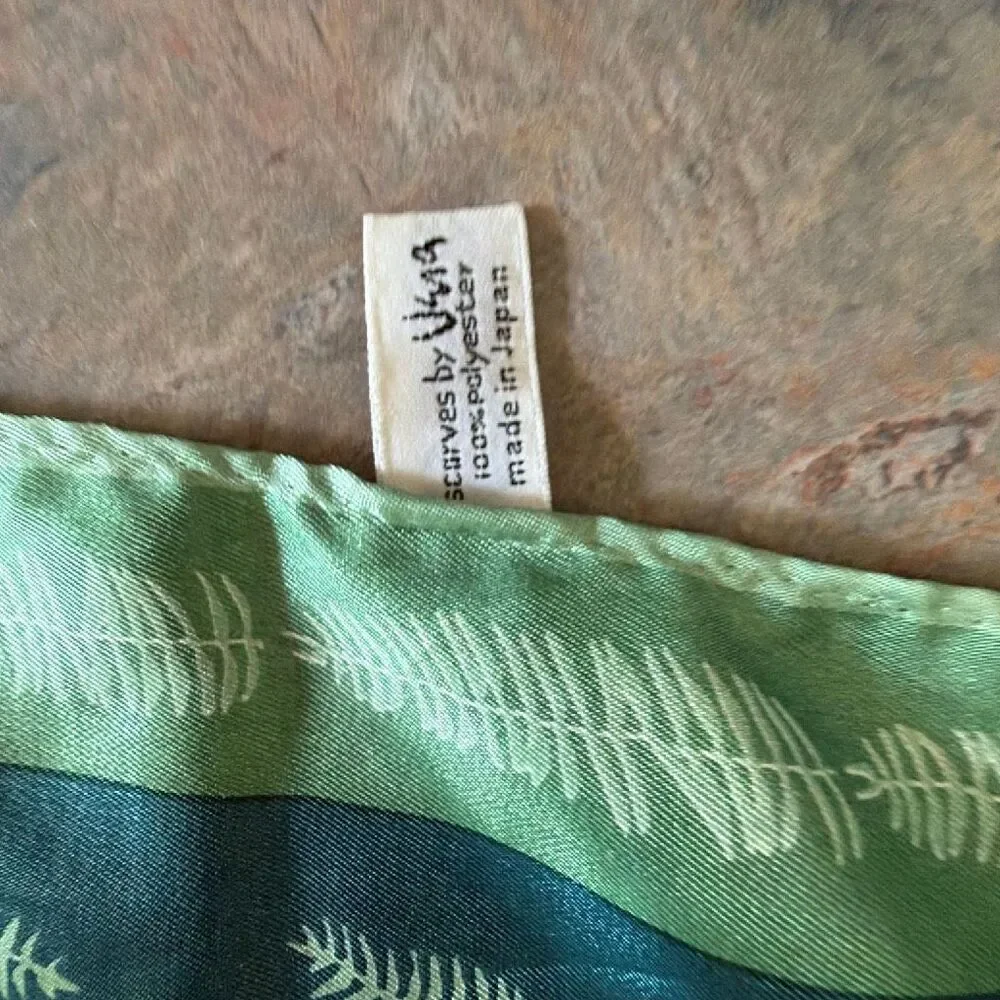 Vern Neumann Fern Square Scarf Green Nature Made in Japan